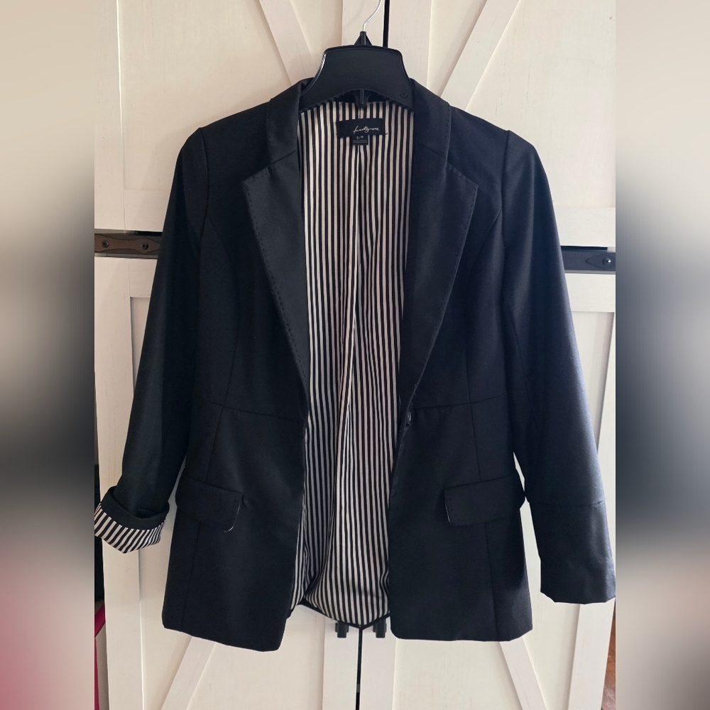 Twenty One Black and White Striped Blazer